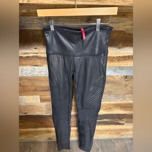 SPANX Black High-Waist Moto Leggings